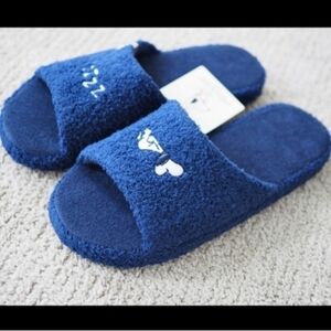 Uniqlo x Peanut Snoopy House Terry Slippers Navy Blue Lounge Zzz Shoes Men Large